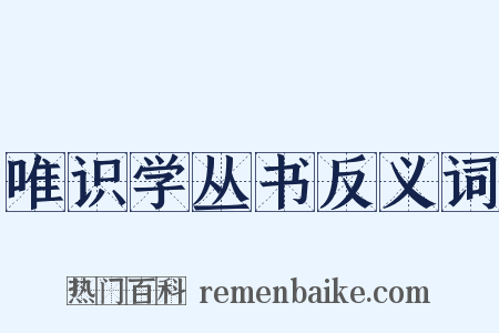 唯识学丛书反义词是什么意思的图片